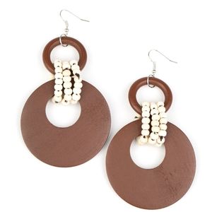 "BEACH DAY DRAMA" BROWN EARRINGS